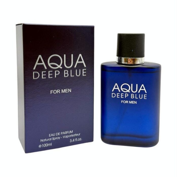 Aqua Deep Blue eau de parfum bottle and box